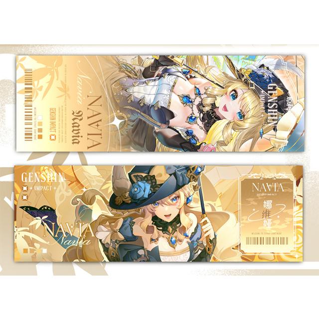 Genshin Impact, коллекционные карты, игры, закладки, Furina Neuvillette, Wriothesley Laser, двусторонний билет, аниме, карта Таро, подарок