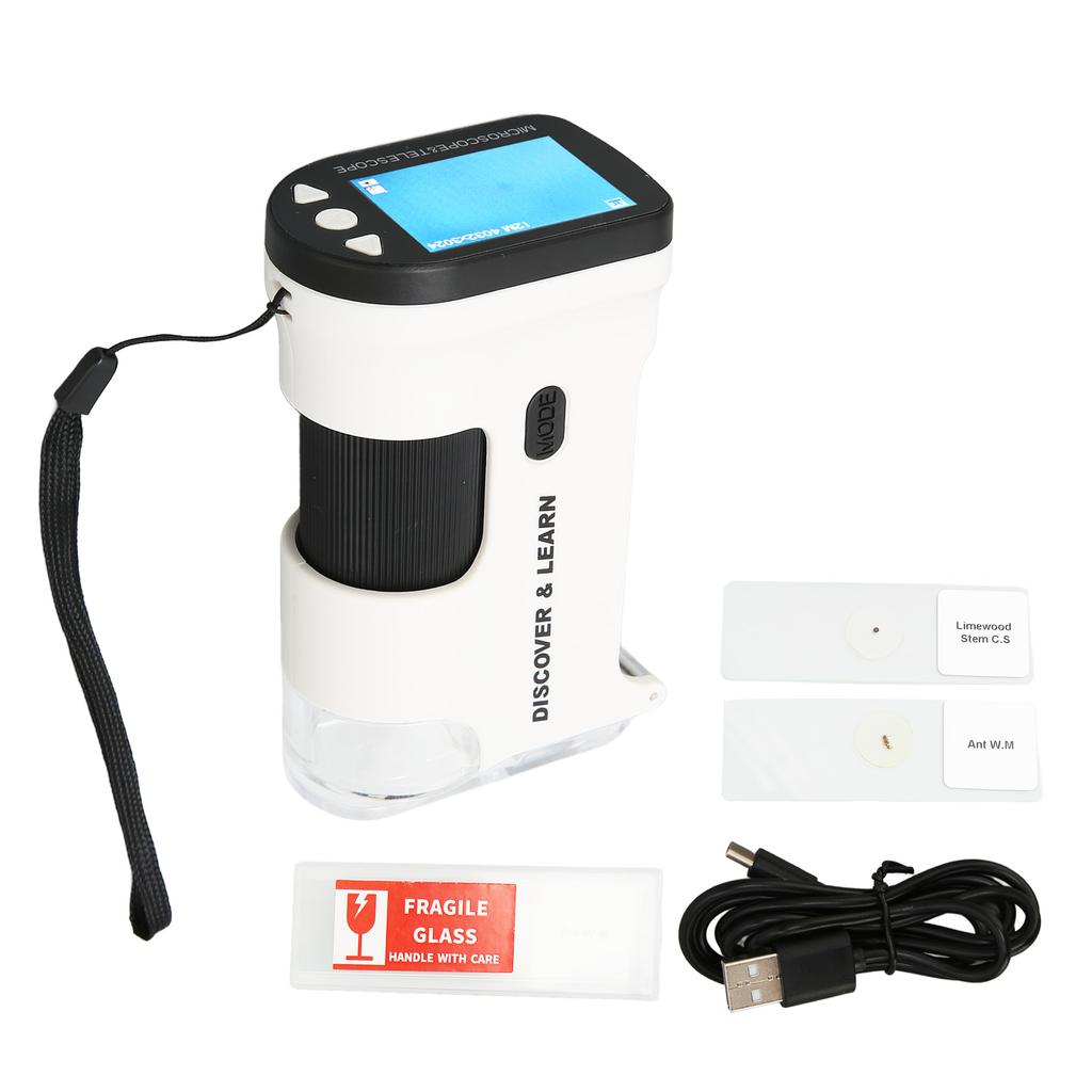 Карманный микроскоп 800X 2-дюймовый ЖК-цветной экран 2000 мАч аккумулятор многофункциональный портативный микроскоп для