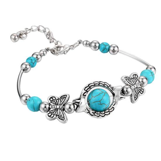 Женский браслет из искусственной бирюзы, легкий, регулируемый