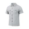 Summer Men's Waffle Short Sleeved Casual Solid Color Shirt