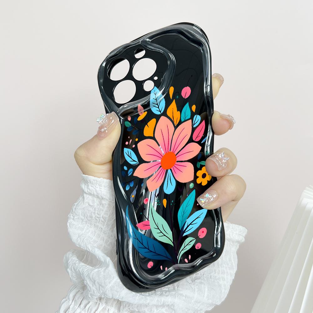 Милый мультяшный узор, кремовая текстура, мягкий силиконовый чехол с волнистыми краями, чехол для телефона Samsung