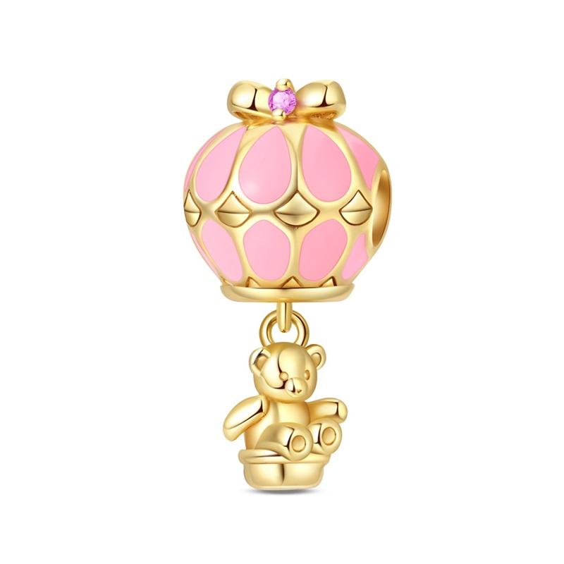 Original 925 Silver Gold DIY Charms Beads with Zirconium Sun Leopard Pendants for Bracelet Jewelry Making