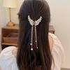 Headwear Simple Elegant Hair Claw Butterfly Hairpin Hair Accessories Pearl Tassel Hair Clip