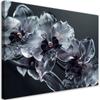 Canvas Print, Flowering Glass Flowers Black and White