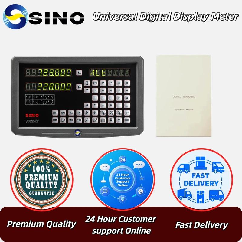 SINO SDS6-2V Dro 2 Axis Digital Readout Display TTL Signal 100V to 240V for Lathe Milling CNC Boring Machines