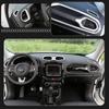 ABS Car Steering Wheel Headlight Switch Decoration Ring Central Air Vent Cover Stickers For Jeep Renegade 2017-2020 Car Exterior Accessories
