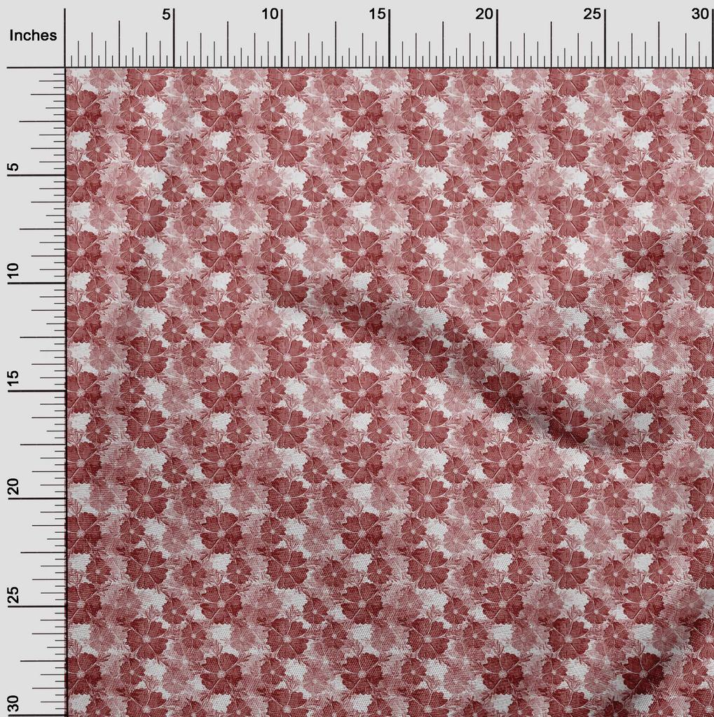 oneOone Cotton Flex Dark Rose Brown Fabric Floral Fabric For Sewing Printed Craft Fabric By The Yard 40 Inch