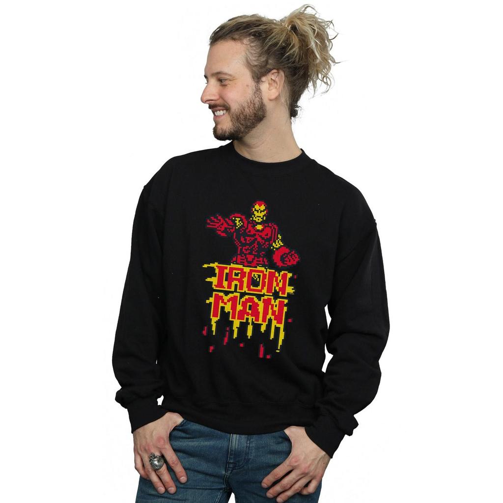 Marvel Mens Iron Man Pixelated Sweatshirt