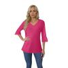 Women's Casual 3/4 Sleeve Top Summer V-neck Puffy Sleeve T-shirt Top