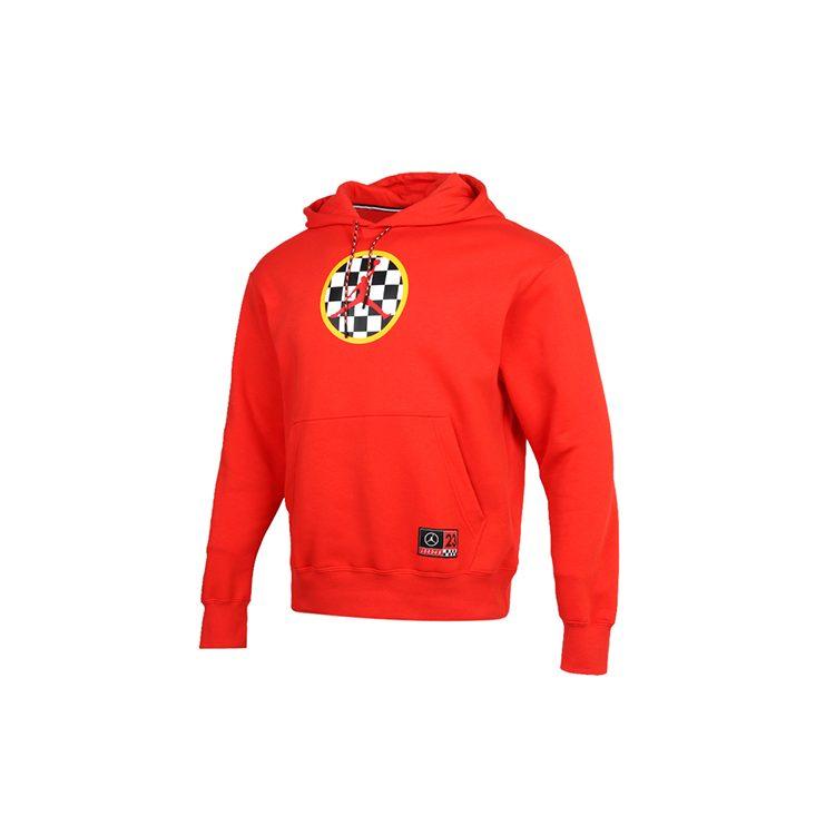 Jordan Sport DNA Logo Print Fleece Lined Pullover Hooded Sweatshirt Men's Pepper Red CV2785-673