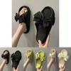 Comfortable And Soft Silk Bow Slippers With Anti-slip Platform