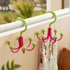 6pcs Portable Dopamine Hook Hanger Six Claws Scarf Hat Bag Organizer Rotating Hook  Clothes Display