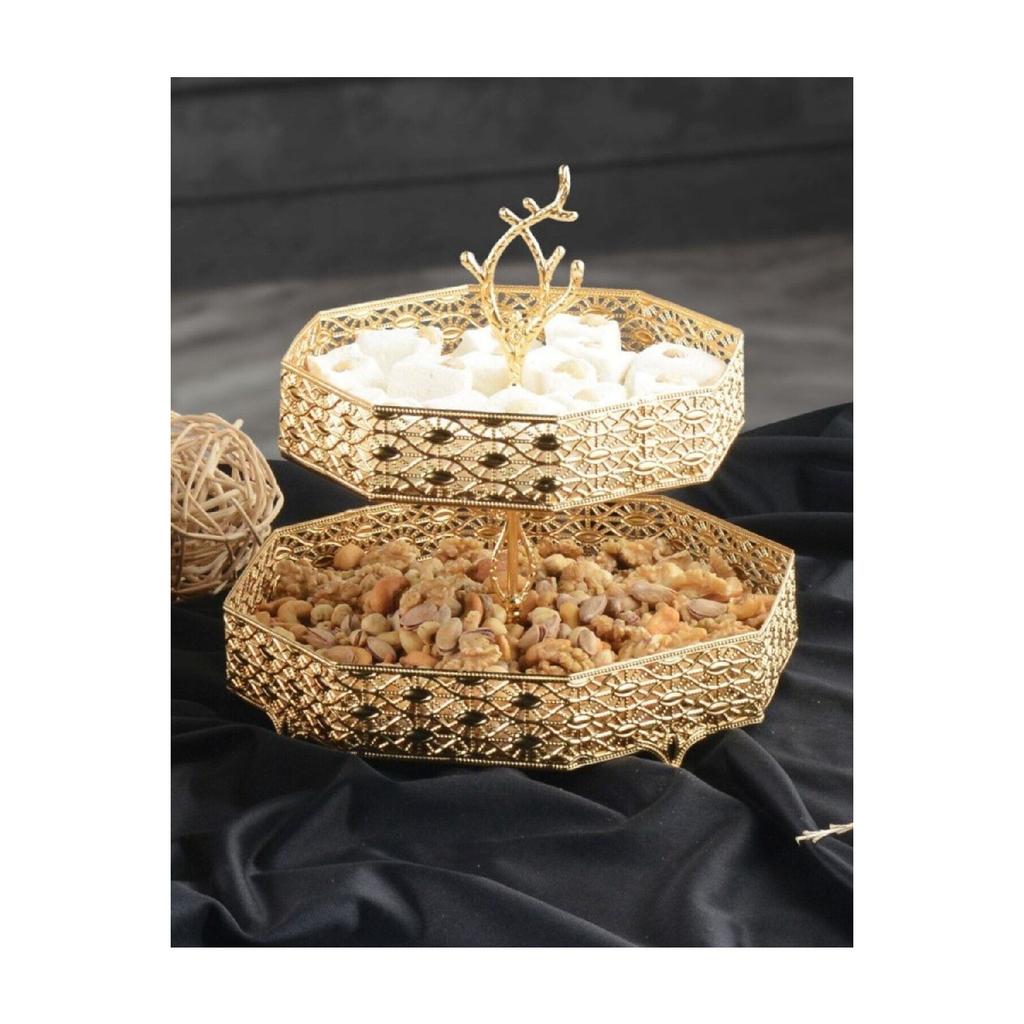 27 Pattern 2-storey Honeycomb Cookie (20-25 Cm) Gold