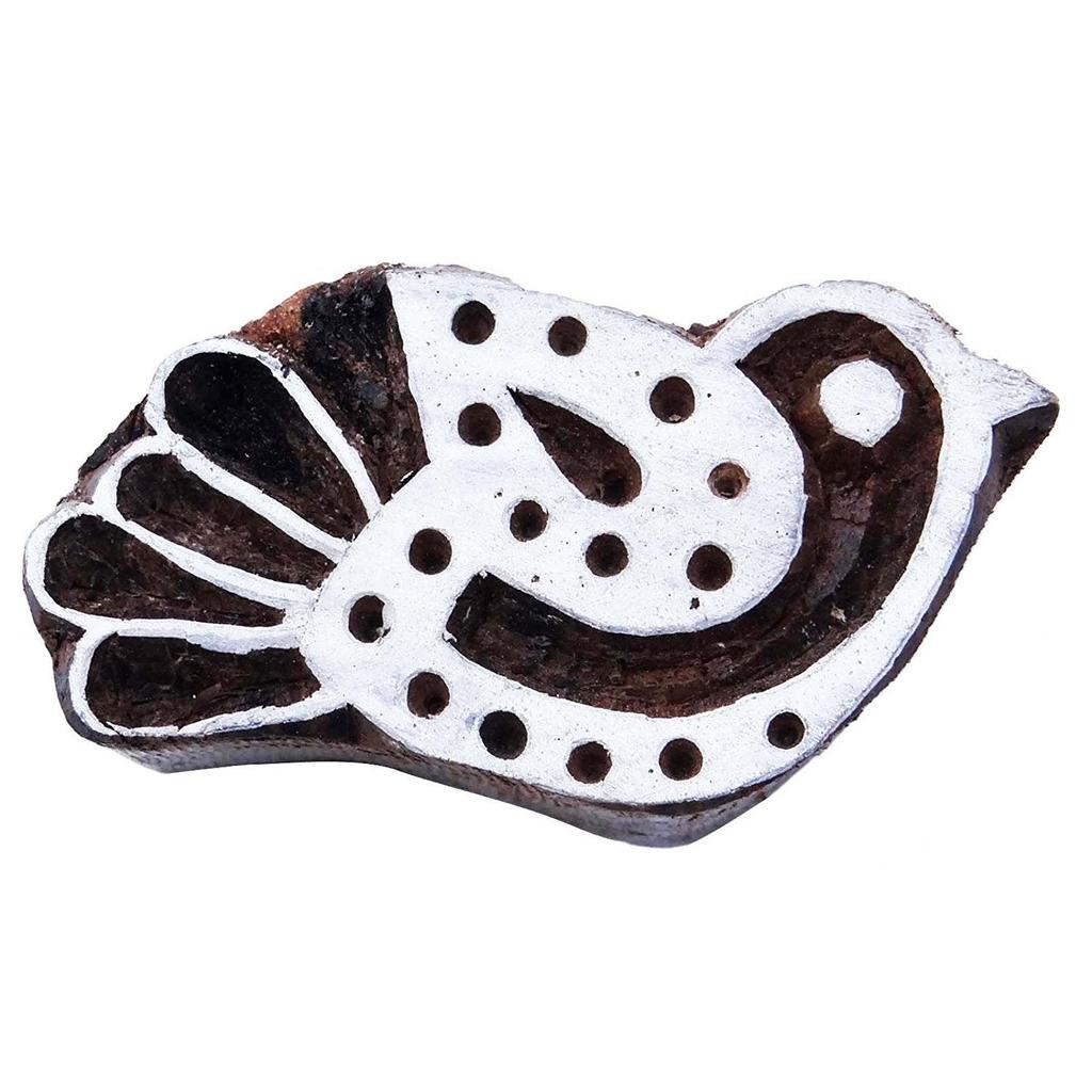 Птица Декоративный Коричневый Блок Деревянные Текстильные Штампы Деревянный Блок Печати