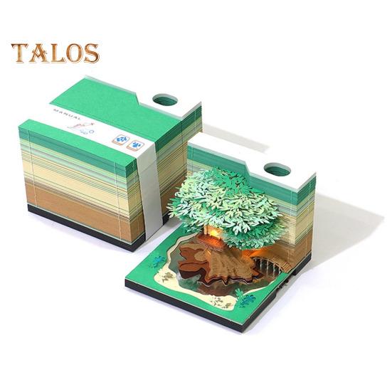 3D Tree House блокнот бумажная скульптура модель гладкий письменный стол календарь семейный блокнот со светодиодной подсветкой