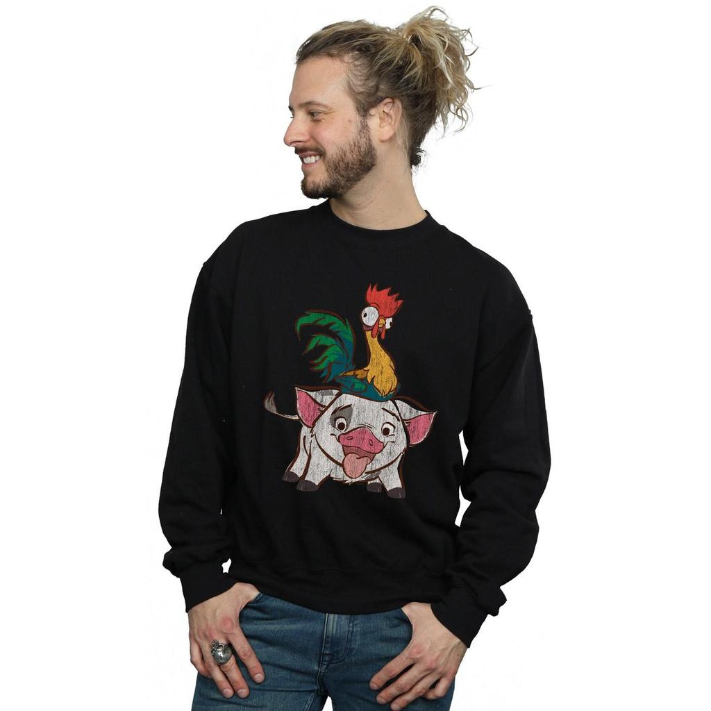 Disney Mens Moana Hei Hei And Pua Sweatshirt