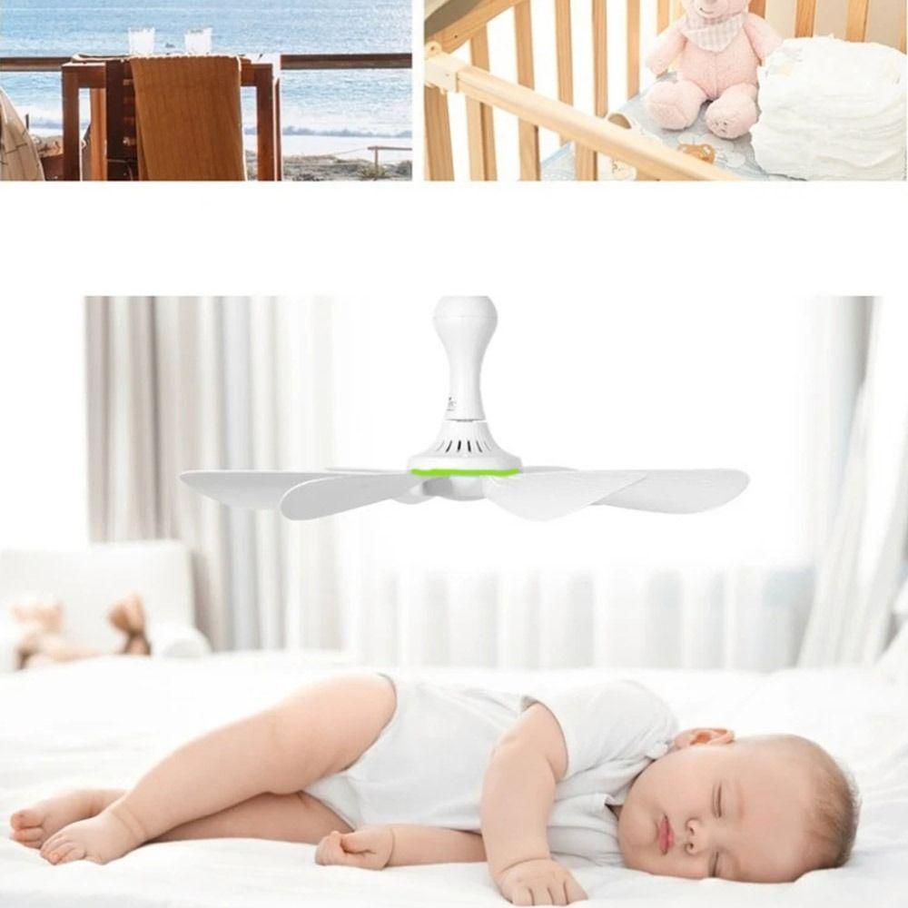 Silent Electric Fan 4-speed Hanging Camping Tent Fan Portable Ceiling Fan Dormitory
