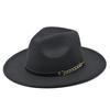 Jazz Hat, Top Hat, 3 Rivets Accessories, Solid Color Top Hat, Men's And Women's Wide Woolen Hat, Retro Large