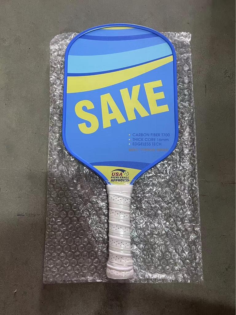 Падл для пиклбола из углеродного волокна T700 с матовым покрытием тканевой текстуры, толщина 16 мм, качество для профессиональных соревнований.