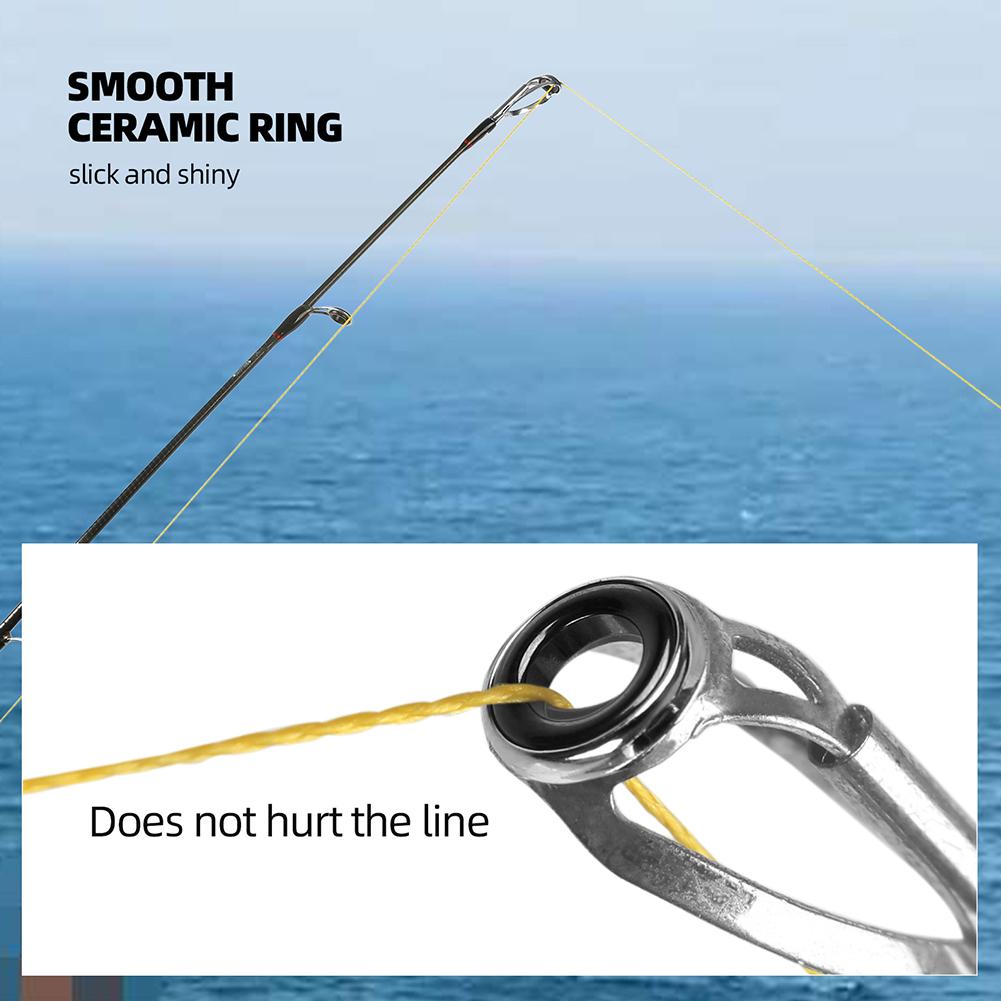 10/40pcs Fishing Rod Guide Ring Stainless Steel Ring Rod Guides Tip Tops Replacement Smooth Convenient Outdoor Accessories