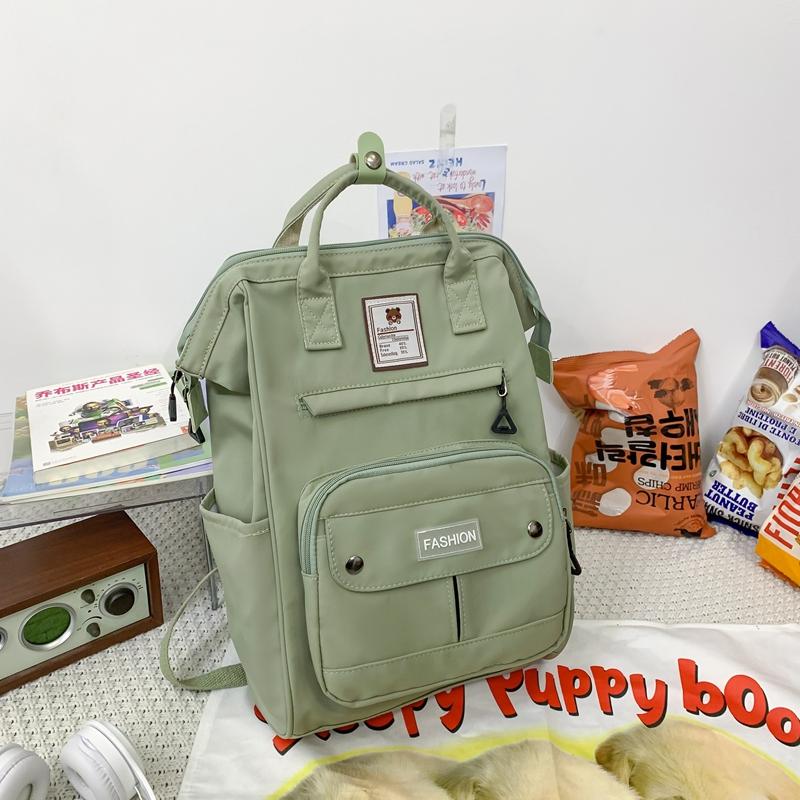 Студенческий школьный женский рюкзак большой емкости для девочек, однотонная дорожная сумка