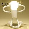 Adjustable Pose Night Light LED Bedside Lamp Changeable Shape Funny with Suction Cup Decorative Lighting Solution Soft Glow DIY Cute Bulb Man Mini