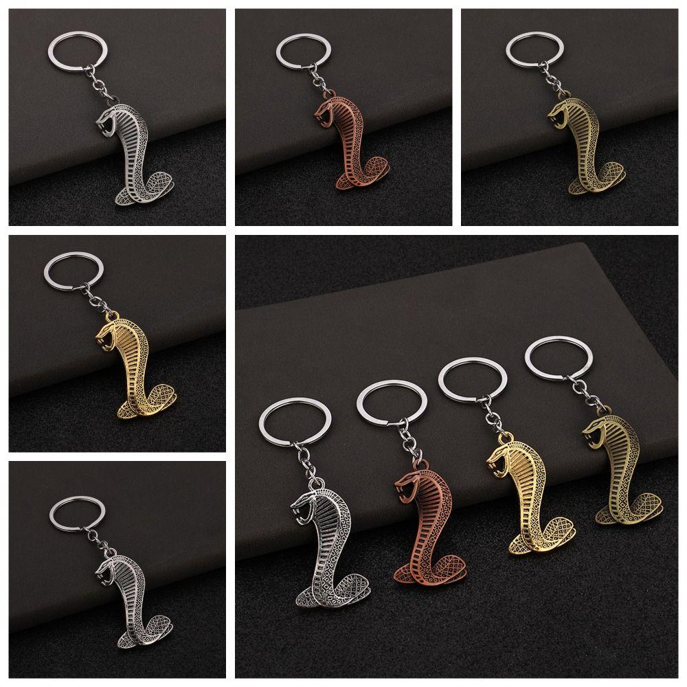 Hollow King Cobra Key Ring Fangs Car Key Chain Bag Ornament King Cobra Keychain  Hanging Accessory