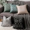 Polyester Piped Edge Marble Print Throw Pillow Cover Luxury Decorative Cushion Case Modern Sofa Decor Hidden Zipper