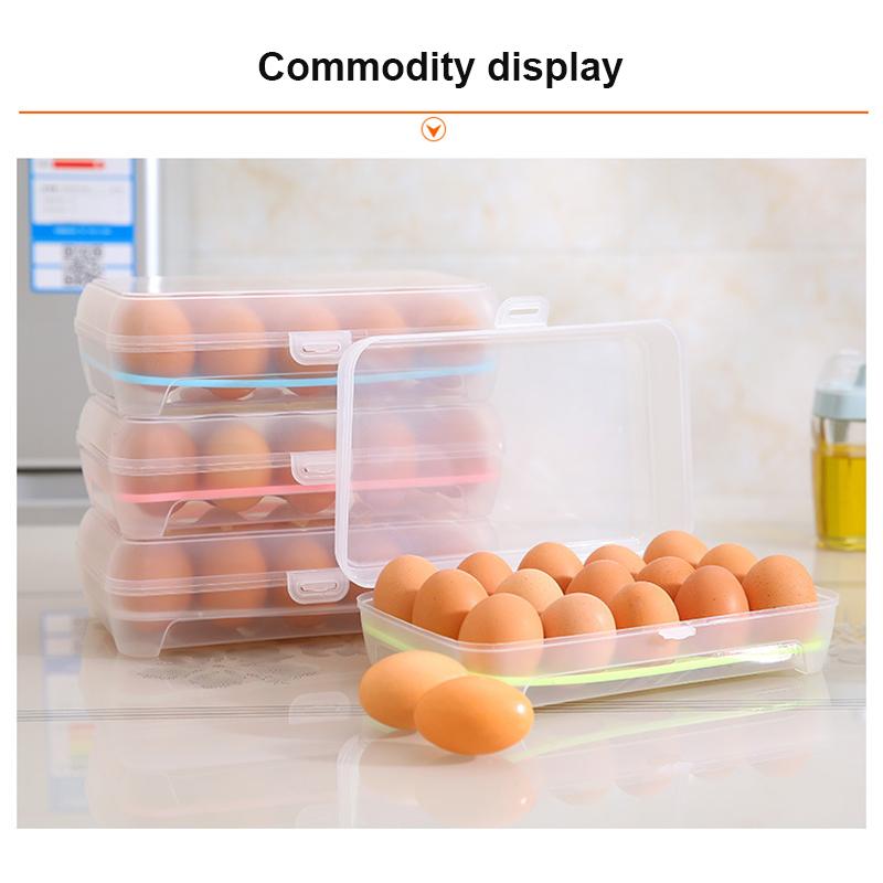 Ящик для хранения яиц в холодильнике, 15 сеток, пластиковый лоток для яиц, держатель-органайзер, контейнер, диспенсер для яиц для вместимости холодильника, аксессуары