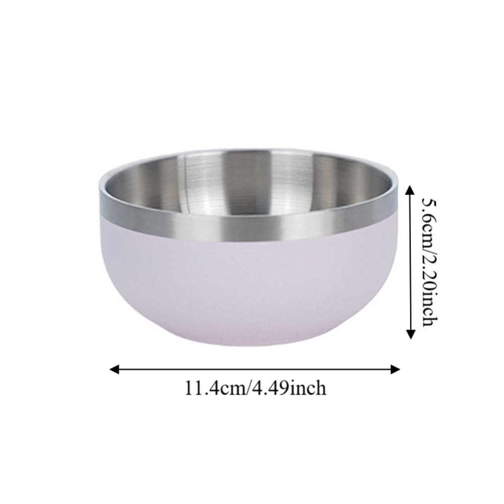 Round Bowl Fruit Salad Bowl Multi-color Food Container Stainless Steel Bowl  Kitchen Tableware