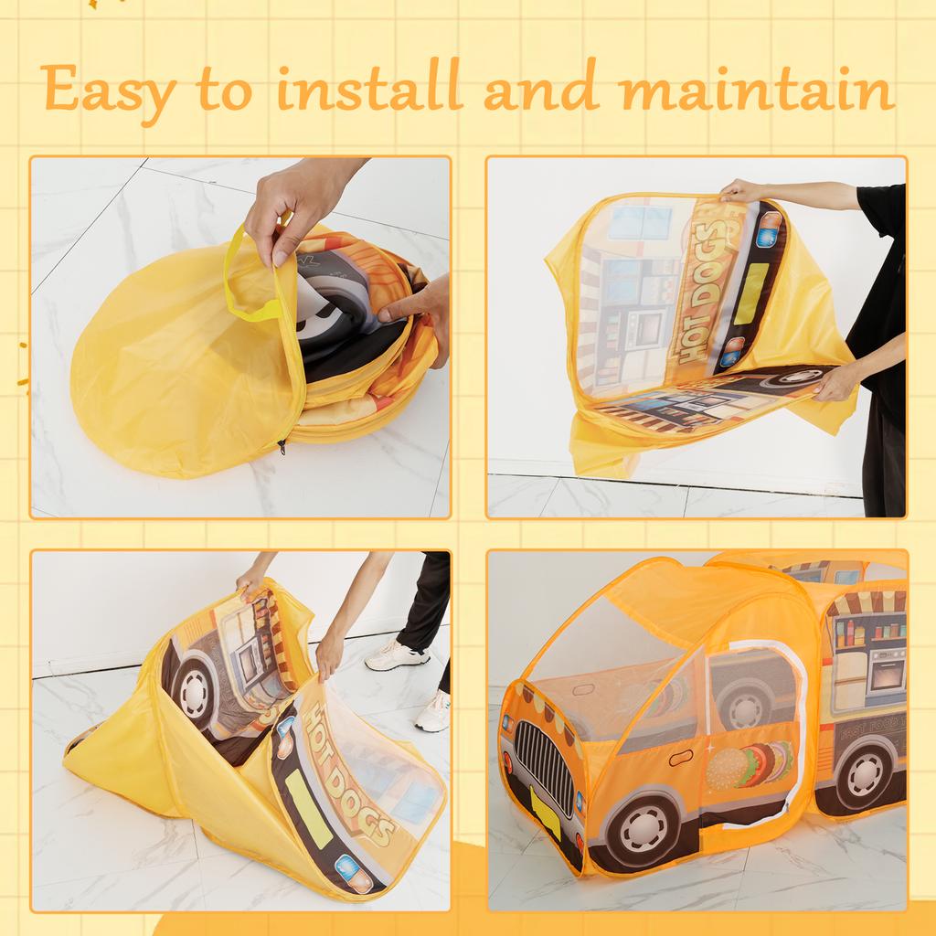 Детская палатка-фургончик с сумкой для хранения, складная игровая палатка, переносная детская игровая палатка, складная ролевая игрушка, многофункциональная еда