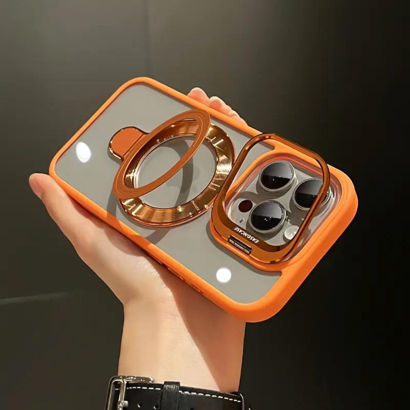 Transparent TPU Phone Case With Magnetic Mount Flip Lens Cover IPhone 16 Pro Max 15 14 13 12 11 Series