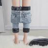 2024 Women's Winter High Waist Ultra-Elastic Slim Fit Velvet Pencil Jeans