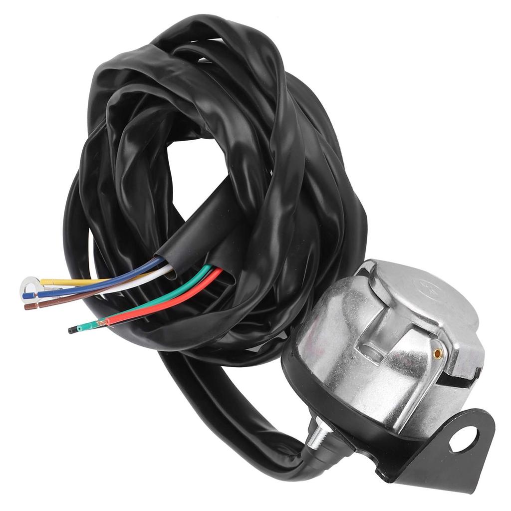 Trailer Connector, 7 Pin European Trailer Connector Socket Wiring Plug 2m Cable for Commercial Vehicle Semi Trailer