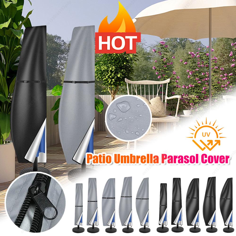 Outdoor Anti-UV Protective Cover Waterproof Patio Umbrella Cover with Zipper Outdoor Umbrella Cover for Outdoor Umbrellas