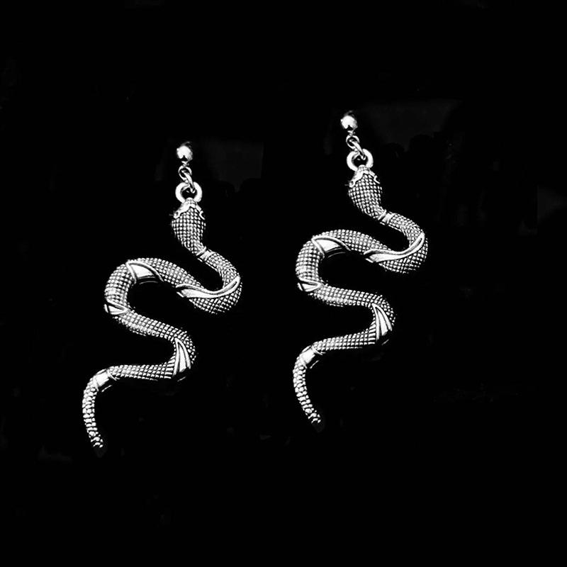 Винтажные висячие серьги в форме змеи для женщин и мужчин, ювелирные изделия, длинные серьги в стиле панк с подвеской