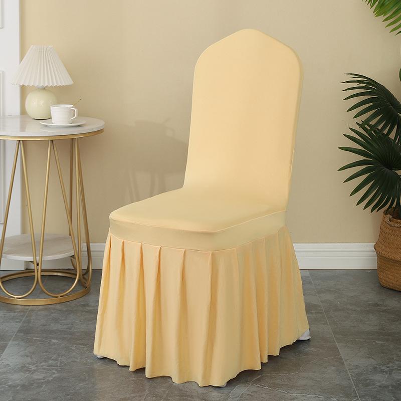 5/10/50/100pcs Pleated Skirt Spandex Chair Cover Hotel Banquet Party Events Wedding Decoration Dining Room Seat Protector Covers