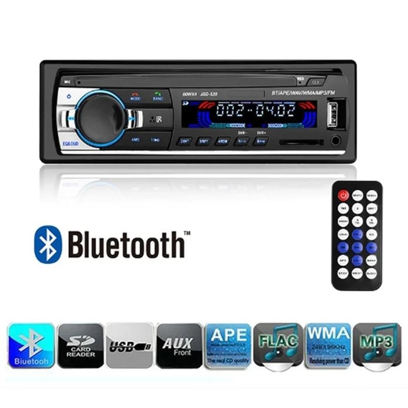 12 В Bluetooth автомобильная стерео FM-радио MP3 аудиоплеер USB SD AUX авто электроника сабвуфер встроенный 1 DIN авторадио