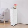 Высокий напольный шкаф для ванной комнаты с 4 ярусами, узкий тонкий PP органайзер для хранения, отдельно стоящий шкаф, современная белая полка для хранения