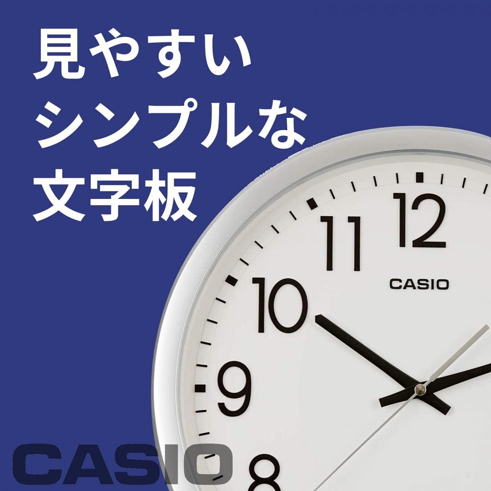 Casio Wall Clock Silver Diameter 35cm Analog Continuous Second Hand IQ-77-8JF White