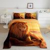3D Львиное одеяло Набор одеял с изображением дикого льва, короля животных, для детей, мальчиков, девочек Набор постельного белья с изображением охотничьего животного Размер Twin