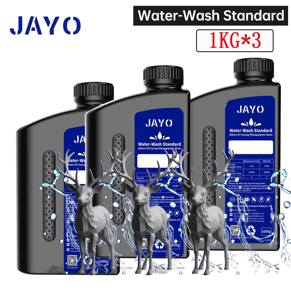 JAYO 3KG Water Washable Standard/ ABS Like Resin/ST PLUS 3D Printer Resin 405nm UV Standard Rapid Photopolymer Resin For LCD/DLP/SLA
