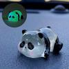 Зеркало заднего вида автомобиля, украшение центральной консоли, маленькая светящаяся кукла панда, украшение из смолы, аксессуары для салона автомобиля
