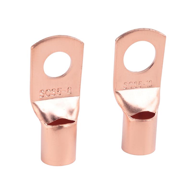 A03F-120Pcs Copper Wire Terminal Connectors, AWG 2 4 6 8 10 12 Ring Lug Kit With 60Pcs Heat Shrink 60Pcs Battery Cable Lugs