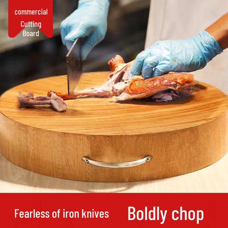 Круглая разделочная доска из железного дерева Лицзя с U-образной ручкой