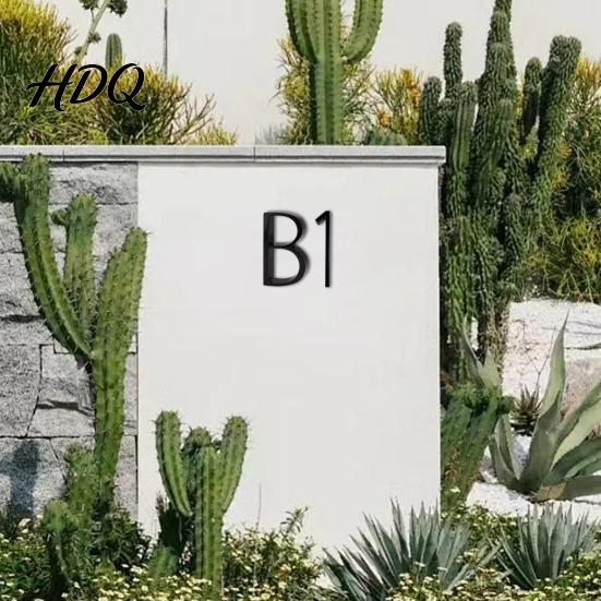 UV Resistant House Numbers 5-Inch for Outside Zinc Alloy Floating Address with Rust-proof Mounting Screws Modern Black Metal Door Mailbox