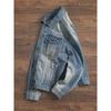 Retro Thickened Workwear Denim Jacket for Men, Autumn and Winter Short Style, Export Men's Clothing, Washed, Structured Shoulder, Stiff Jacket