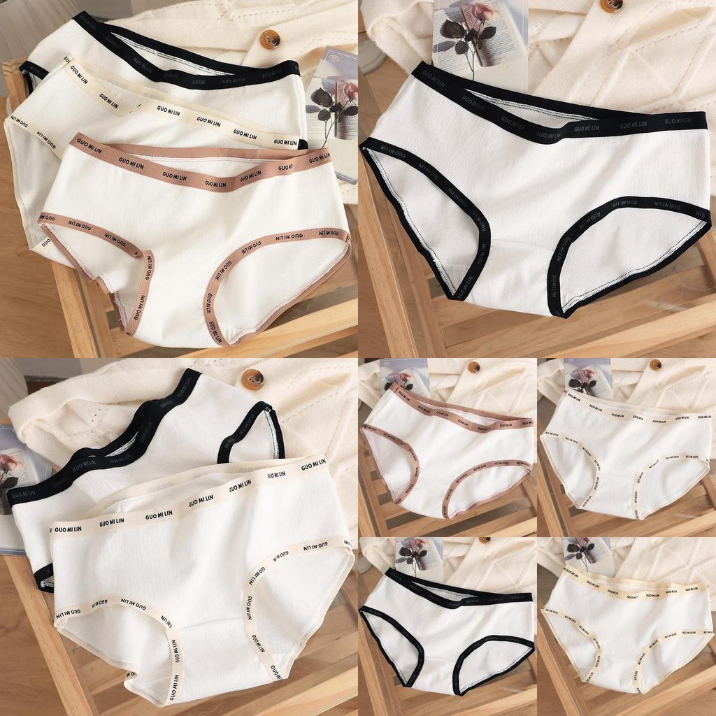 Comfortable Women's Cotton Underwear Stylish Japanese Sweet Breathable Mid Waist Triangle Shorts