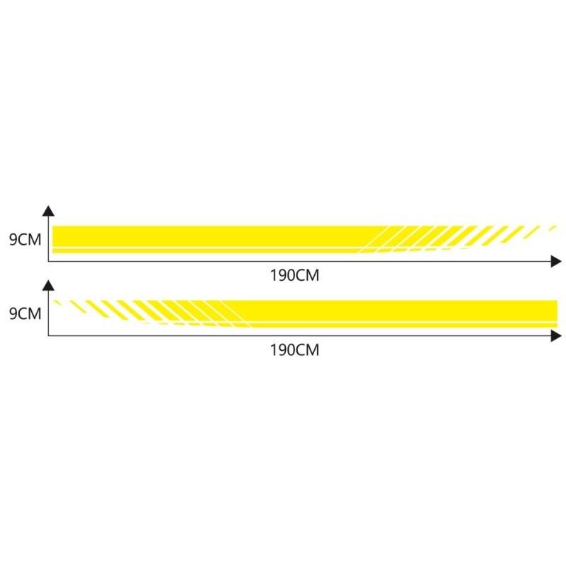 2PCS Car Side Stripes Side Stripe Skirts Graphics Vinyl Sticker Decals Racing Sport Car Stickers