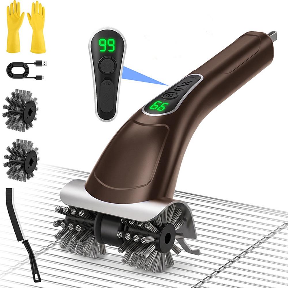 Removable Head Electric Grill Brush 2-Speed Settings Rotating Barbecue Brush  Household